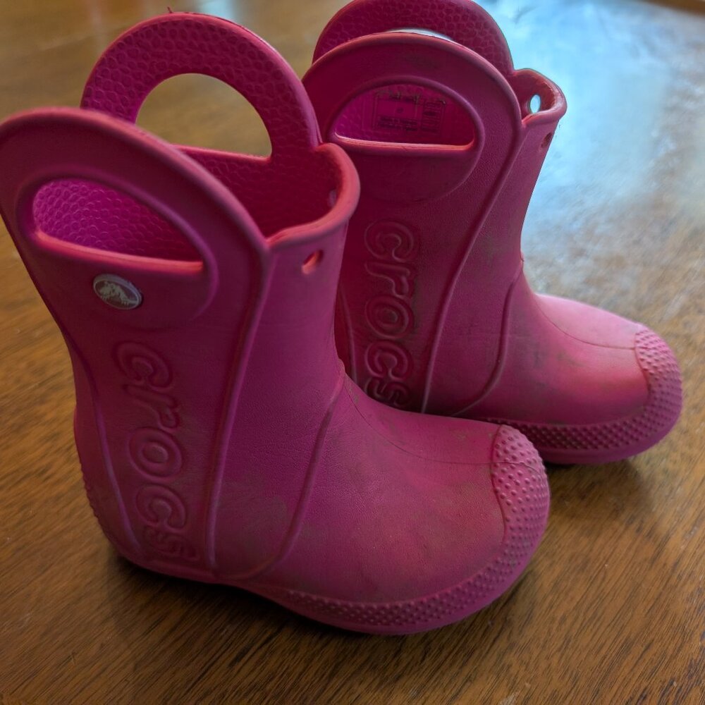 Pink Toddler Croc Boots size c7